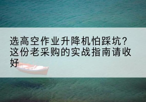 遂溪高空作业升降机厂家推荐-选高空作业升降机怕踩坑？这份老采购的实战指南请收好