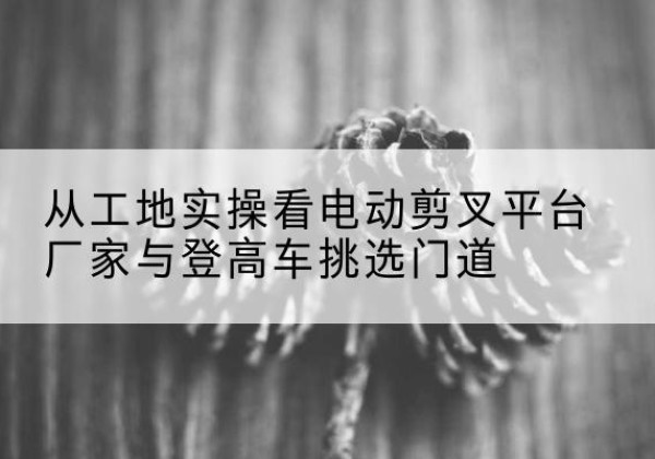 遂溪电动剪叉升降平台厂家-从工地实操看电动剪叉平台厂家与登高车挑选门道